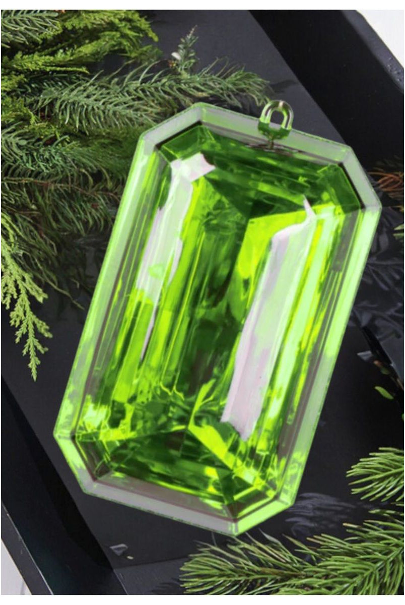 Shop For 8" Acrylic Rectangle Jewel Ornament: Lime Green at Michelle's aDOORable Creations