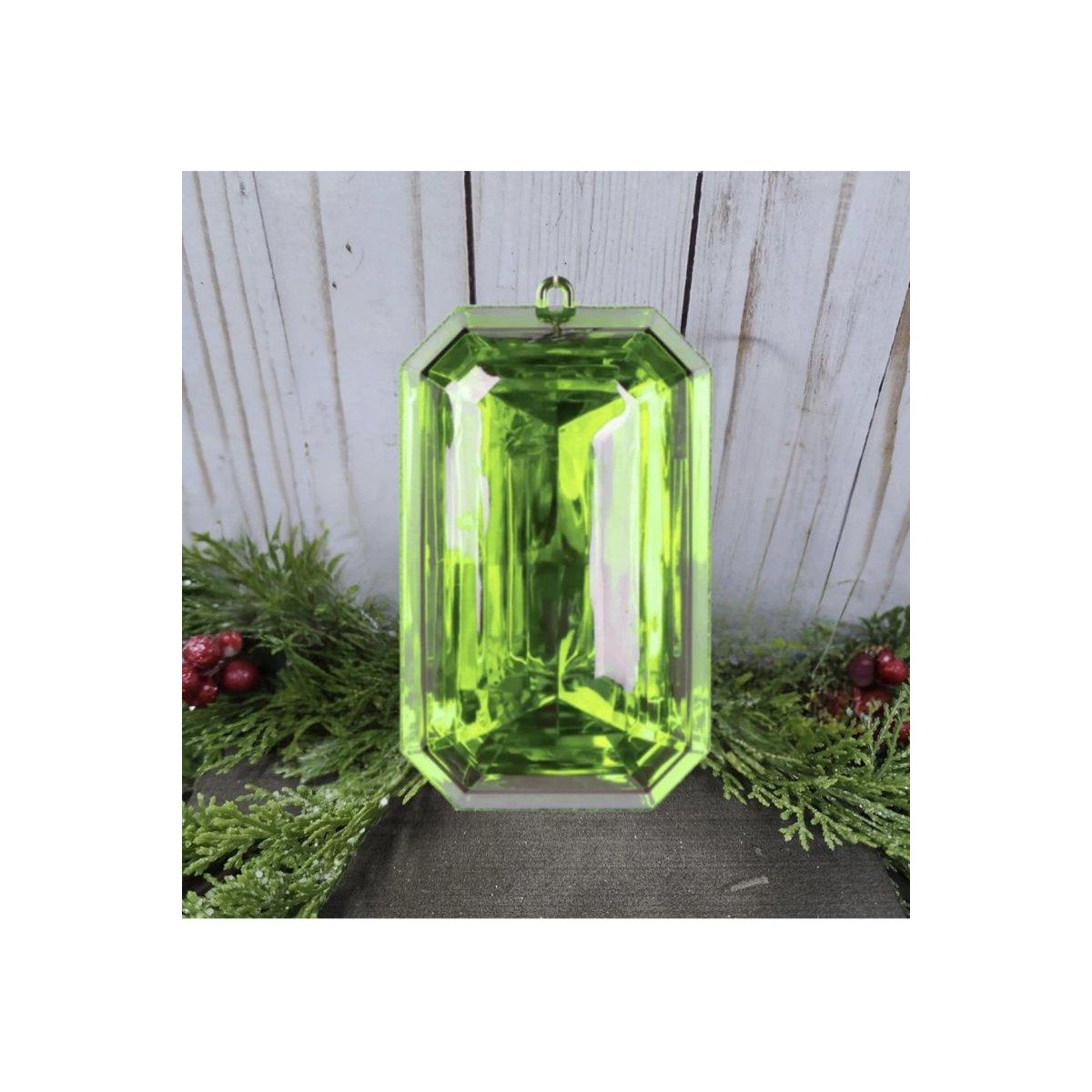 Shop For 8" Acrylic Rectangle Jewel Ornament: Lime Green at Michelle's aDOORable Creations