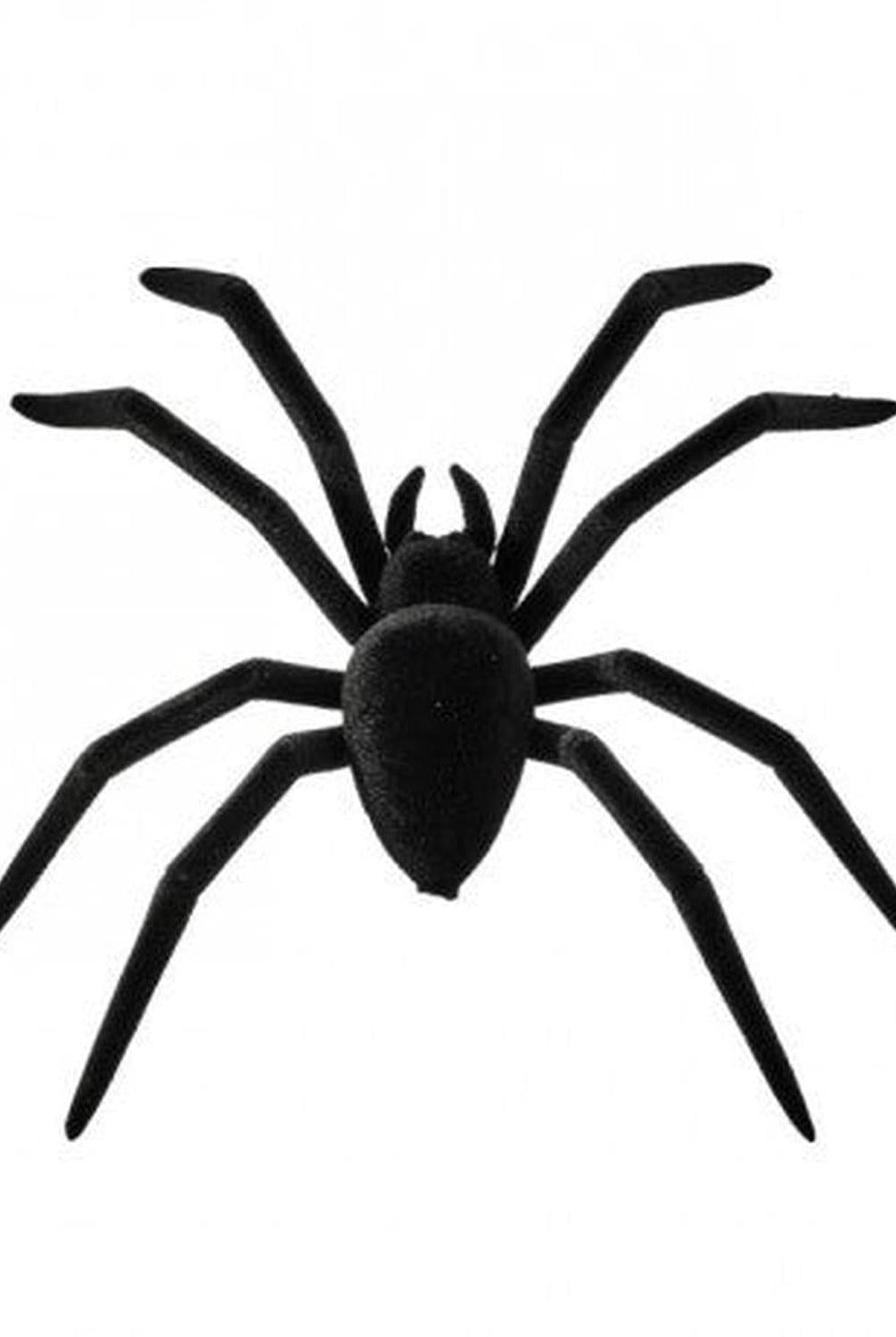 8" Black Flocked Spider