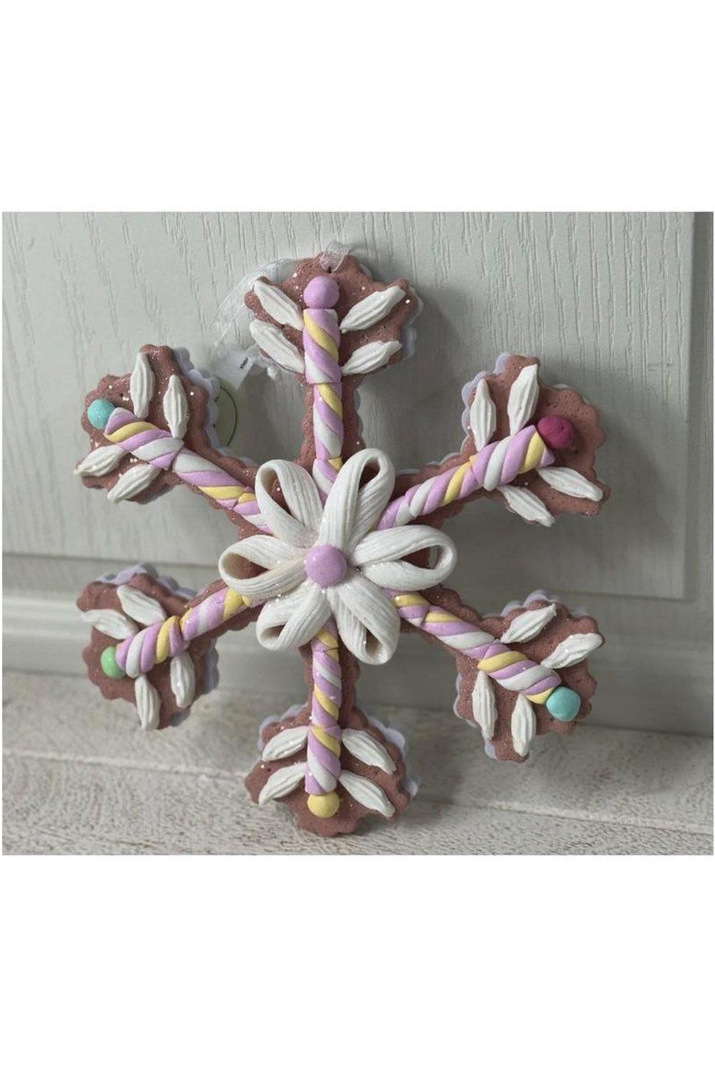 8" Claydough Candy Snowflake Ornament