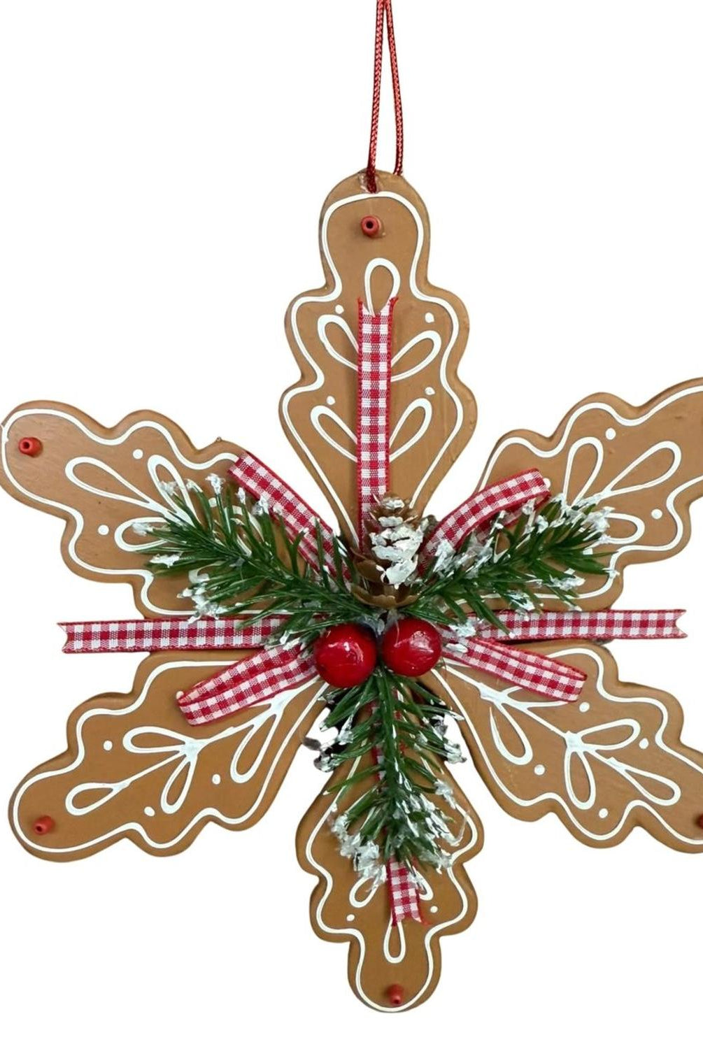 8" Gingerbread Snowflake Ornament