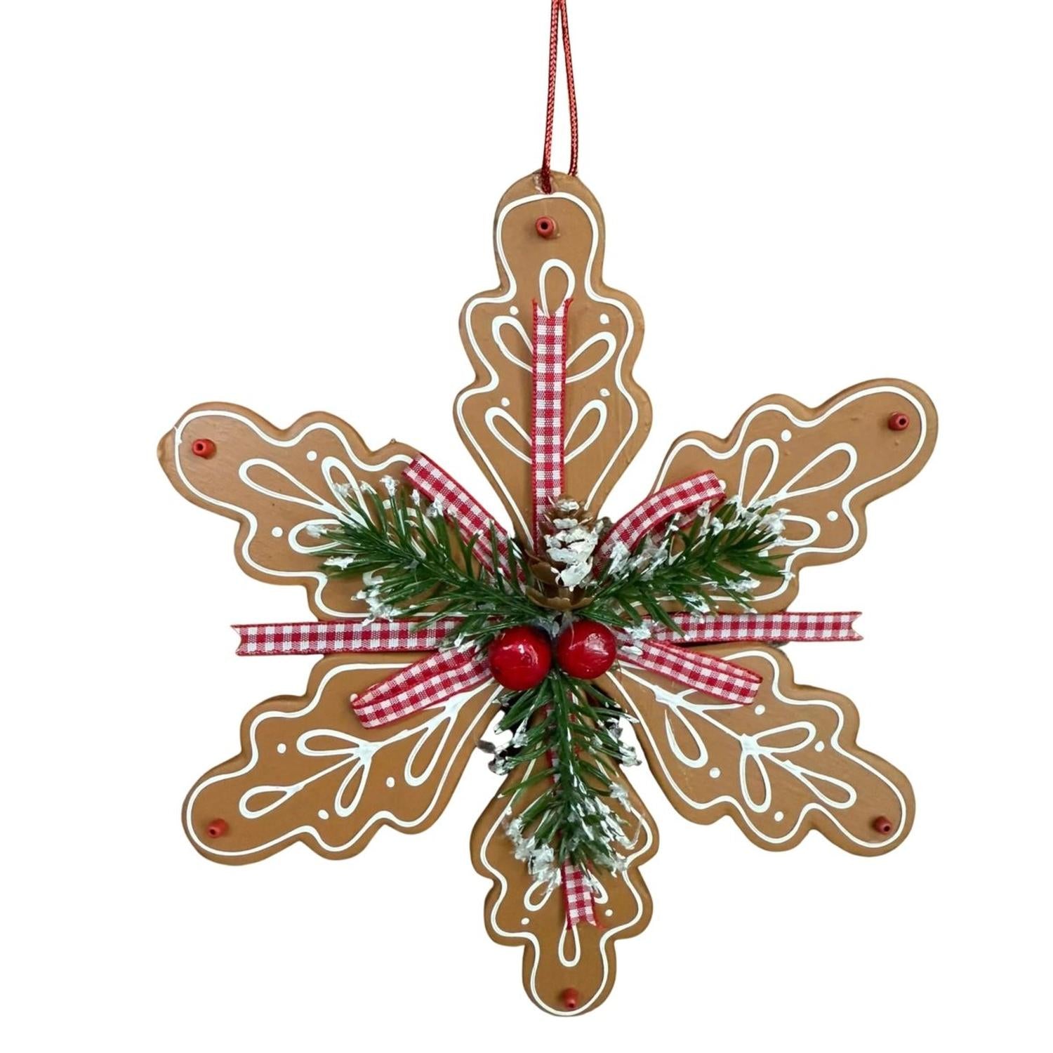8" Gingerbread Snowflake Ornament