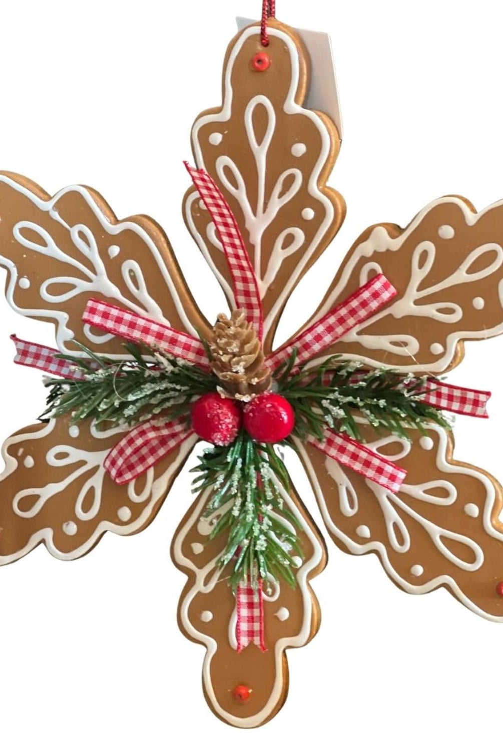 8" Gingerbread Snowflake Ornament