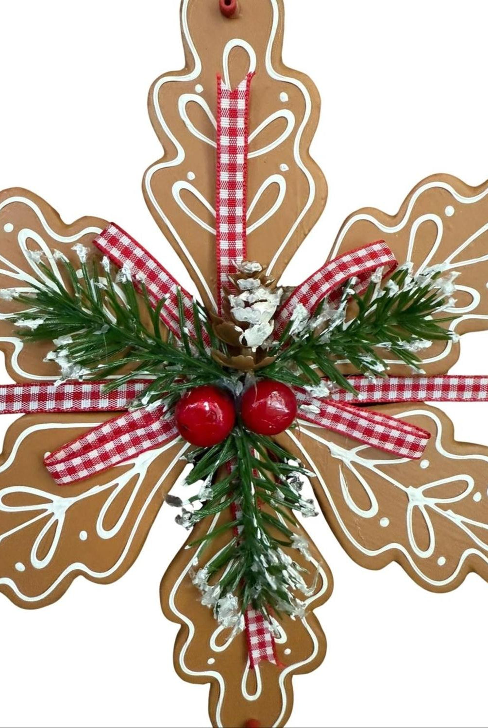 8" Gingerbread Snowflake Ornament