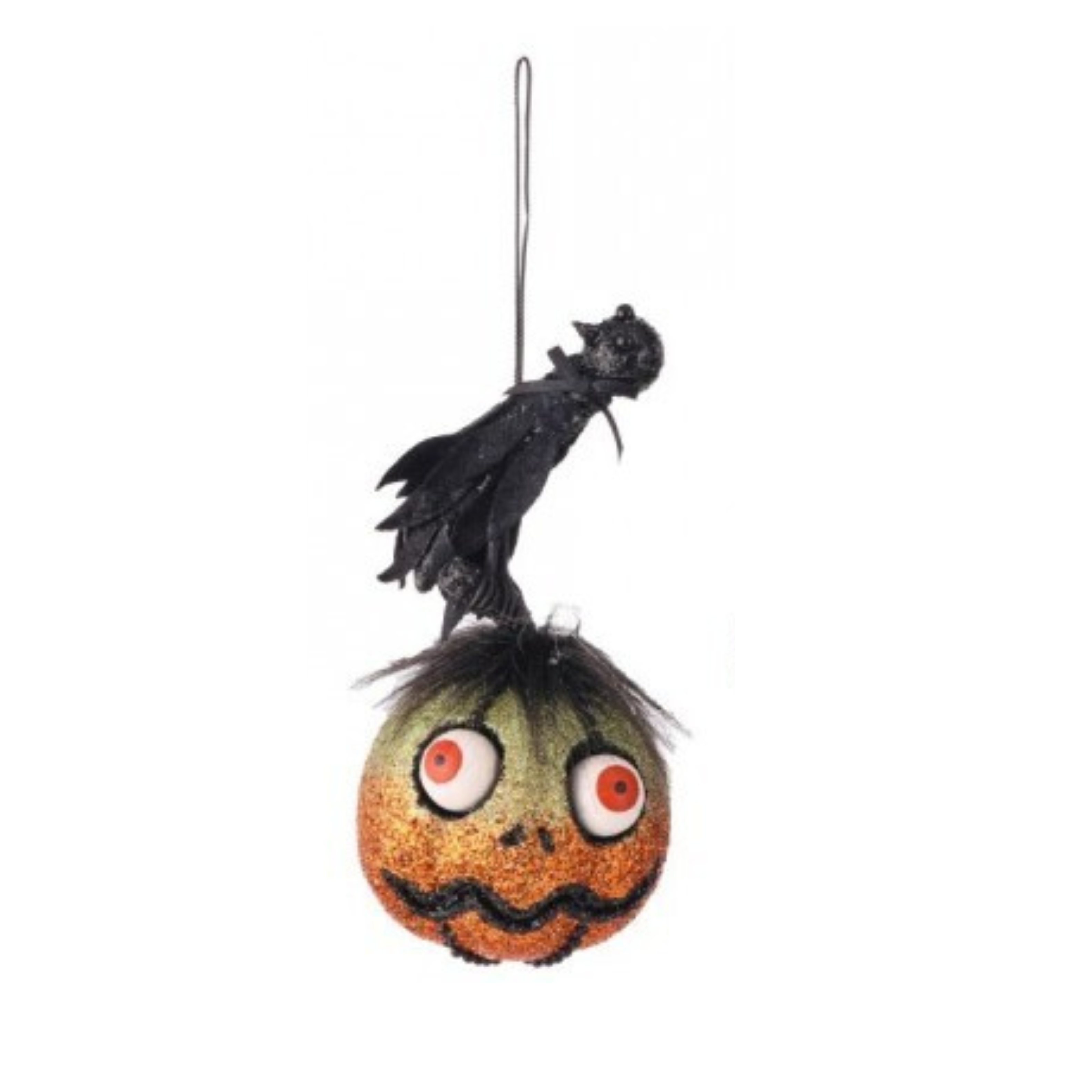 Shop For 8" Glitter Pumpkin with Crow Hanger