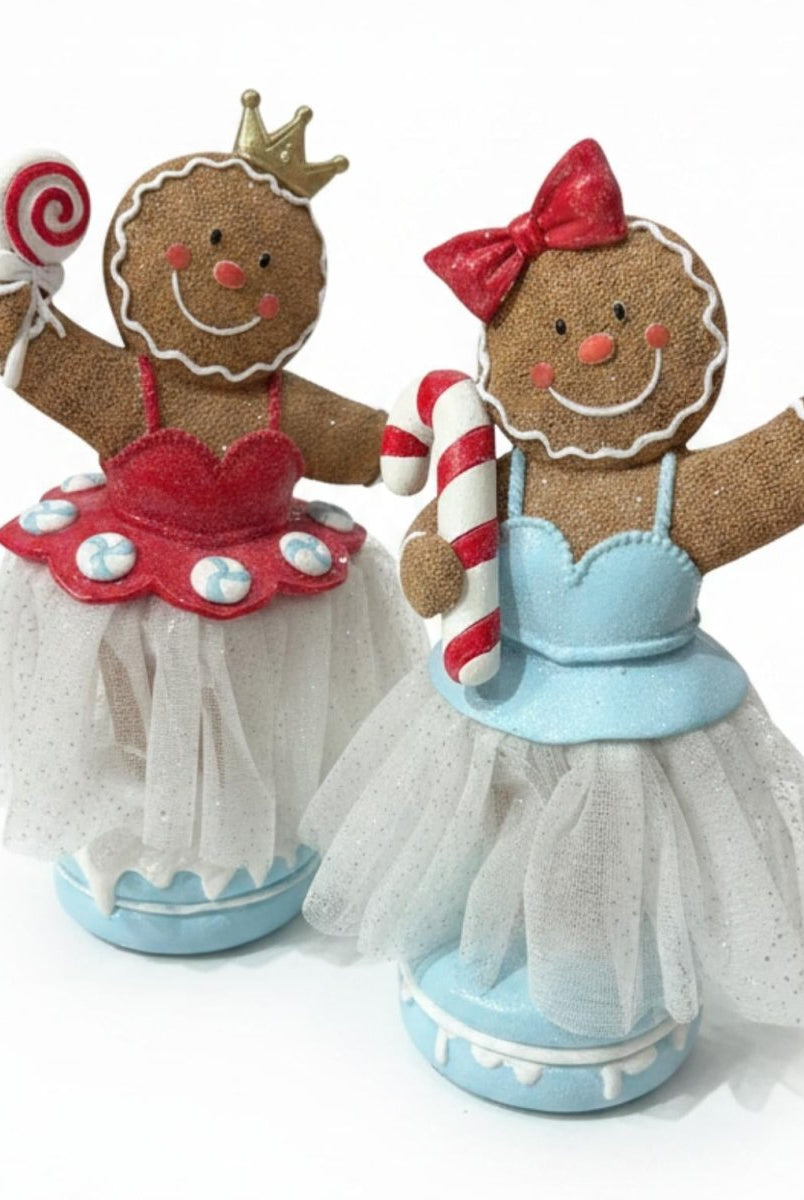 Shop For 8 inch Resin Gingerbread Ballerina Dancers (Set of 2)
