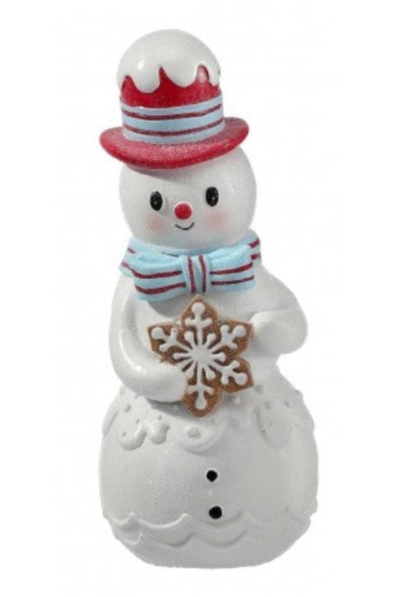 Shop For 8 inch Resin Snowman with Gingerbread Cookie (Set of 2)