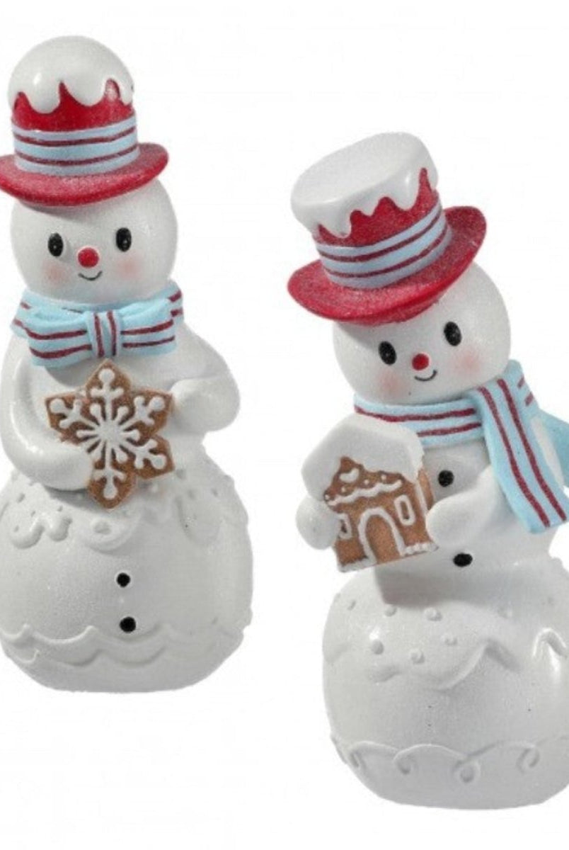 Shop For 8 inch Resin Snowman with Gingerbread Cookie (Set of 2)