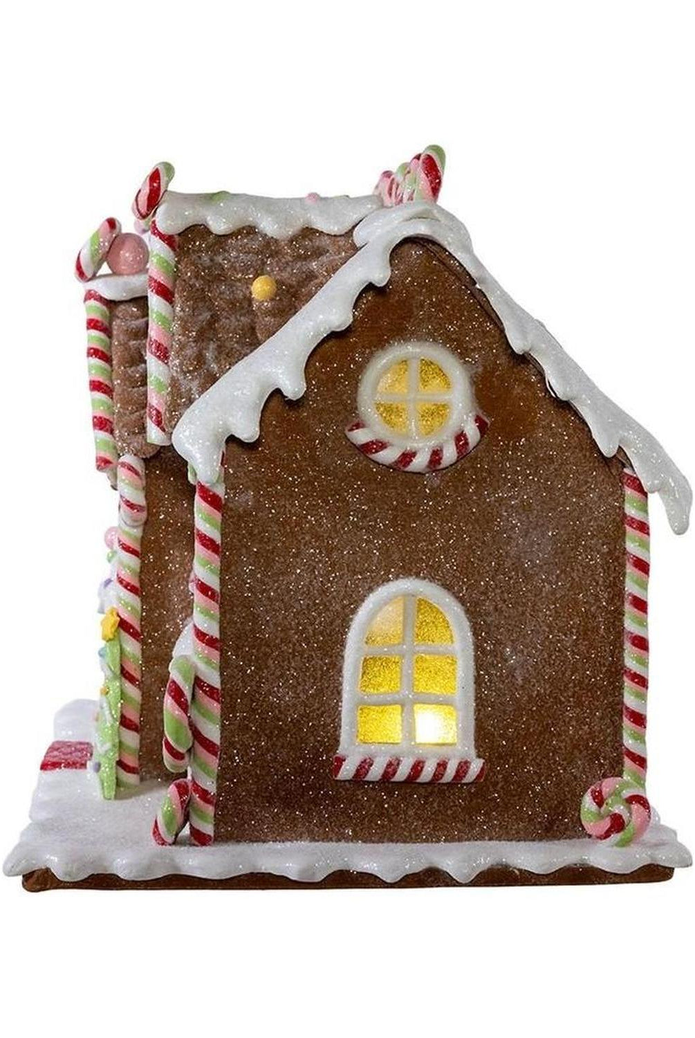 8" LED Lighted Gingerbread Lollipop Shop