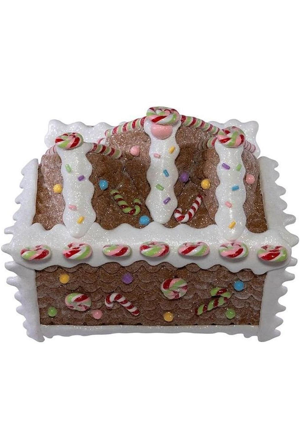 8" LED Lighted Gingerbread Lollipop Shop