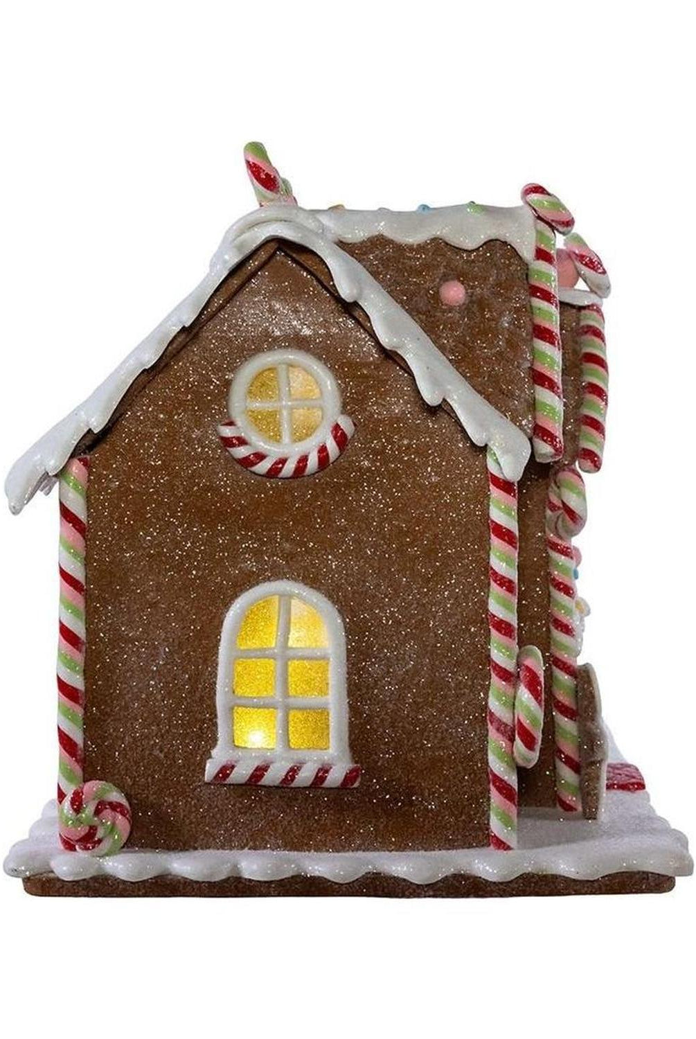 8" LED Lighted Gingerbread Lollipop Shop
