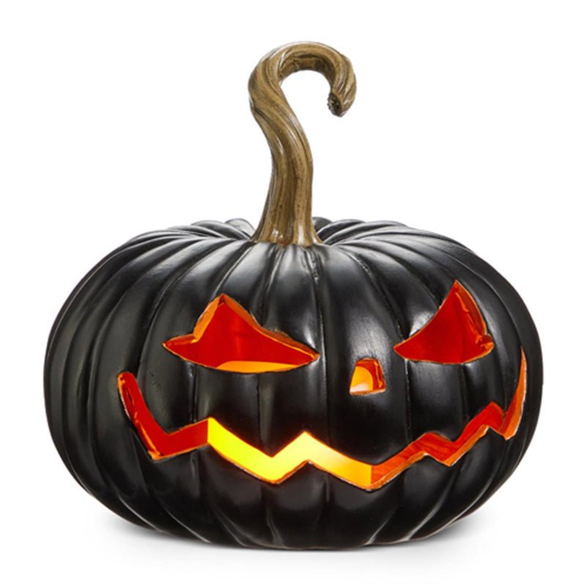 Shop For 8" Lighted Black Jack O Lantern with 8" Height by Raz Imports