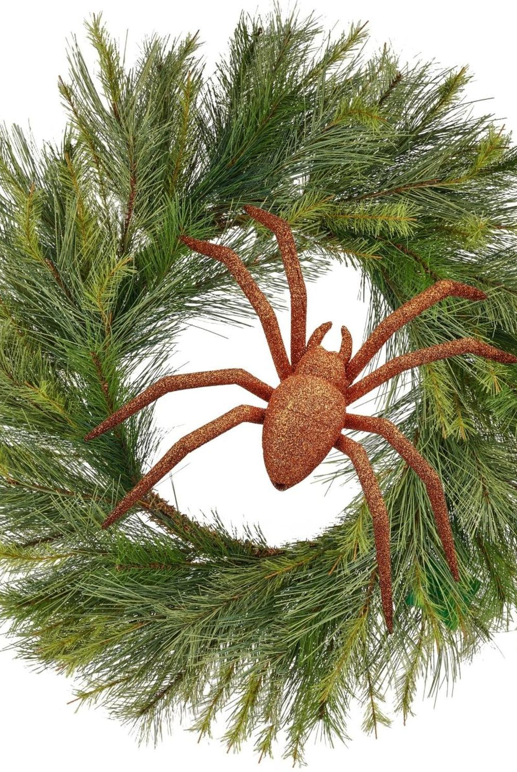 8" Orange Glitter Spider