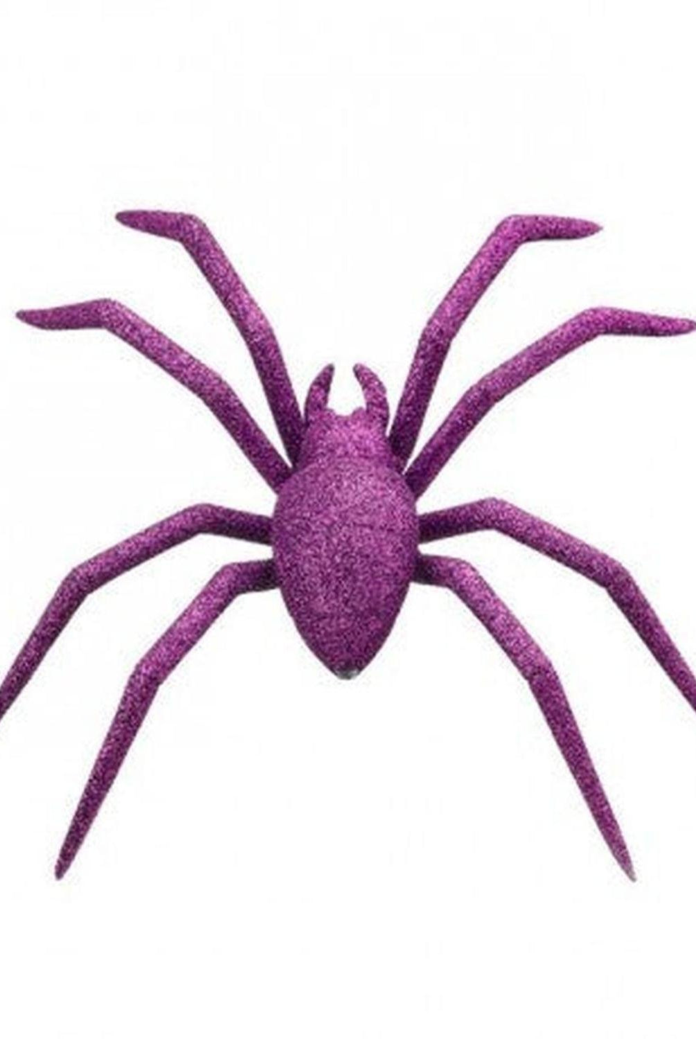 8" Purple Glitter Spider