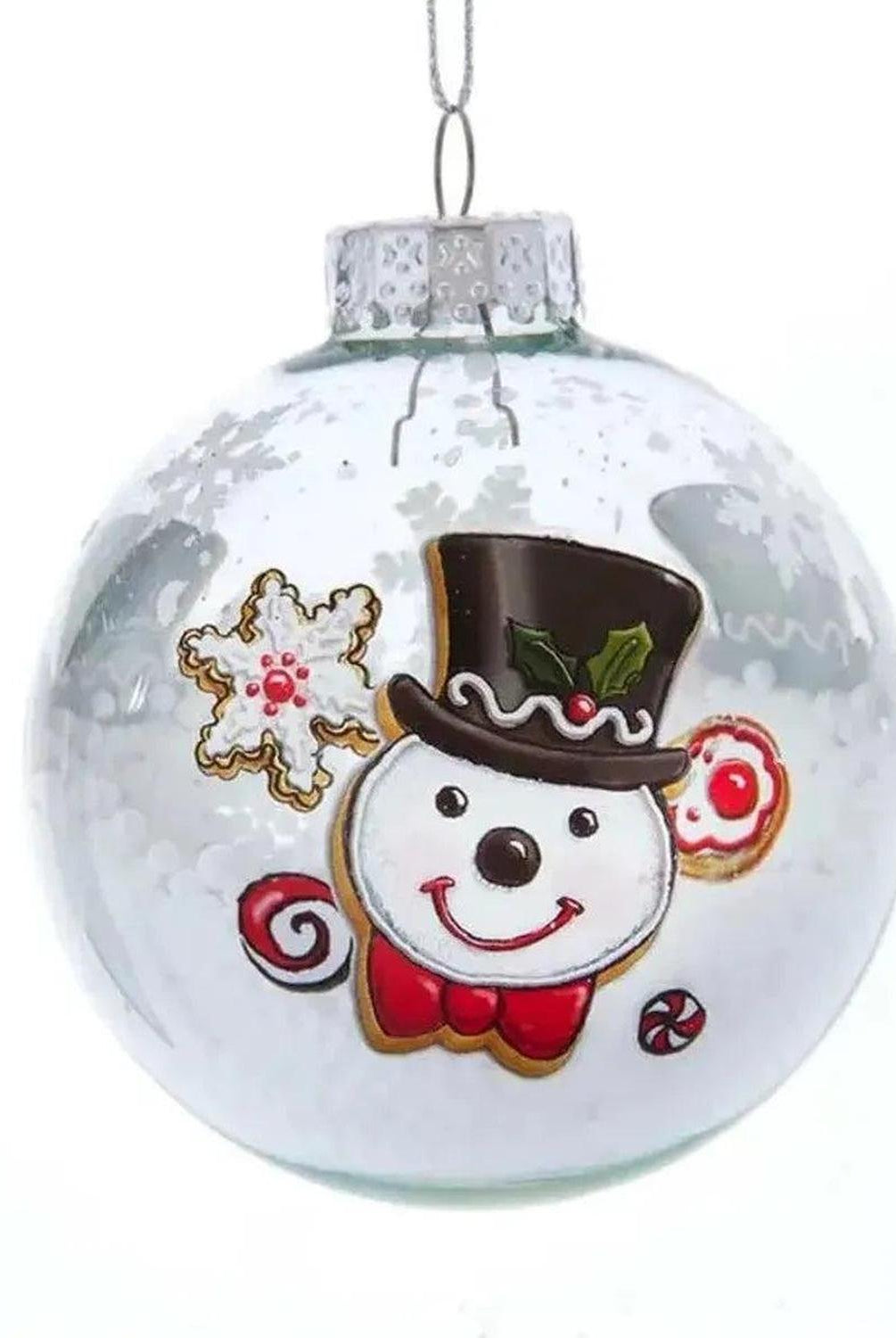80MM Gingerbread, Snowman and Santa Glass Ball Ornaments