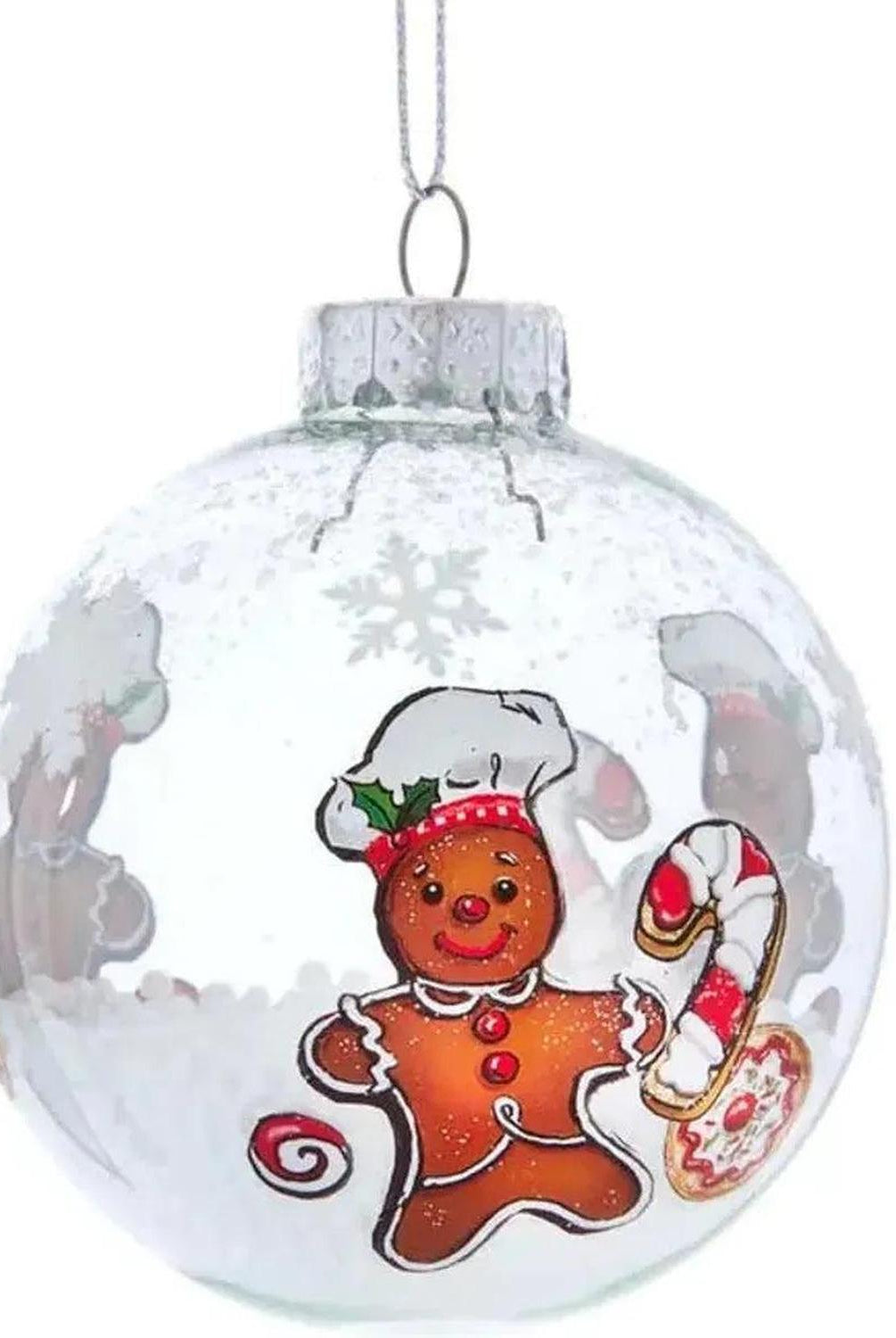 80MM Gingerbread, Snowman and Santa Glass Ball Ornaments