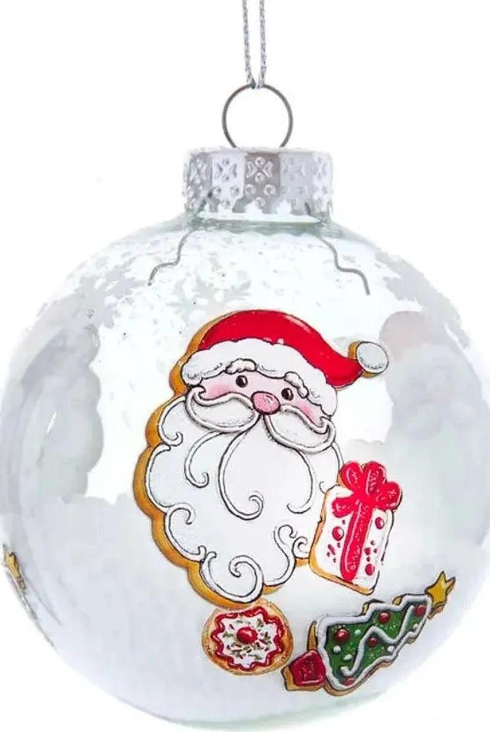 80MM Gingerbread, Snowman and Santa Glass Ball Ornaments