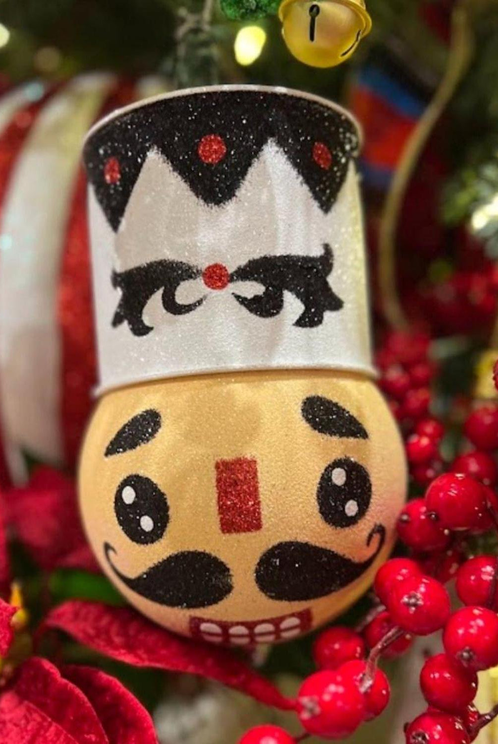 8.5" Holiday Nutcracker Ornament: Black & White