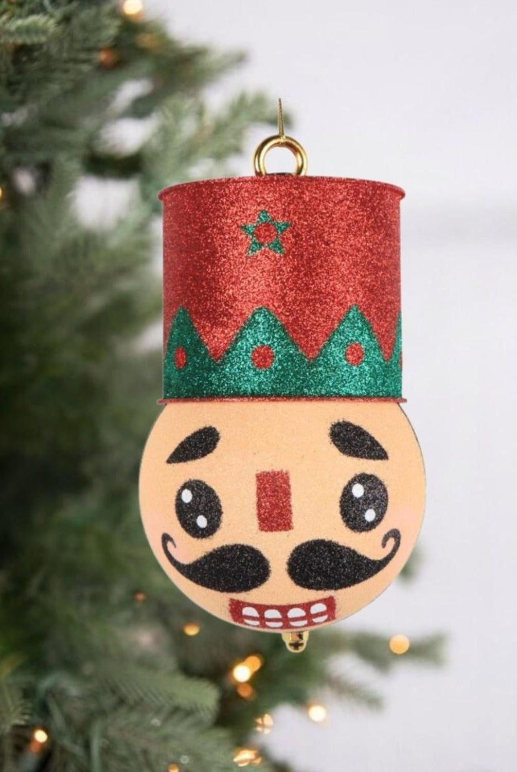 8.5" Holiday Nutcracker Ornament: Red & Green