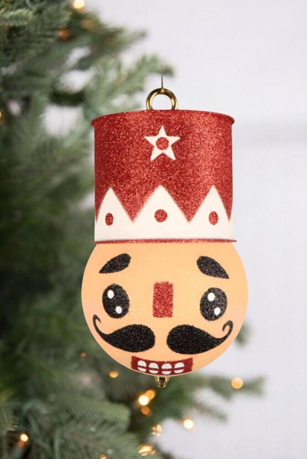 8.5" Holiday Nutcracker Ornament: Red & White