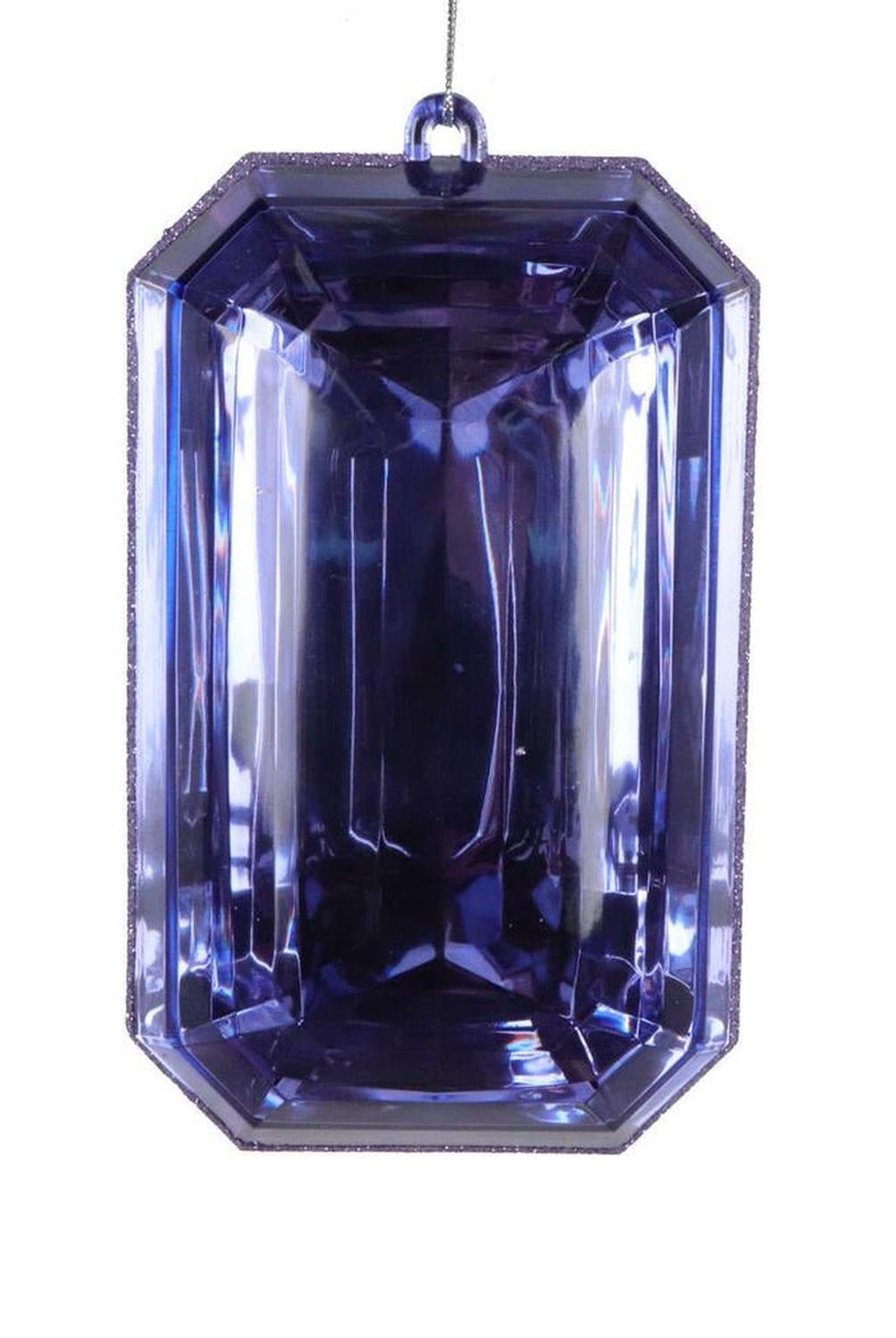 8in Acrylic Rectangle Jewel Ornament: Lavender (Set of 2)