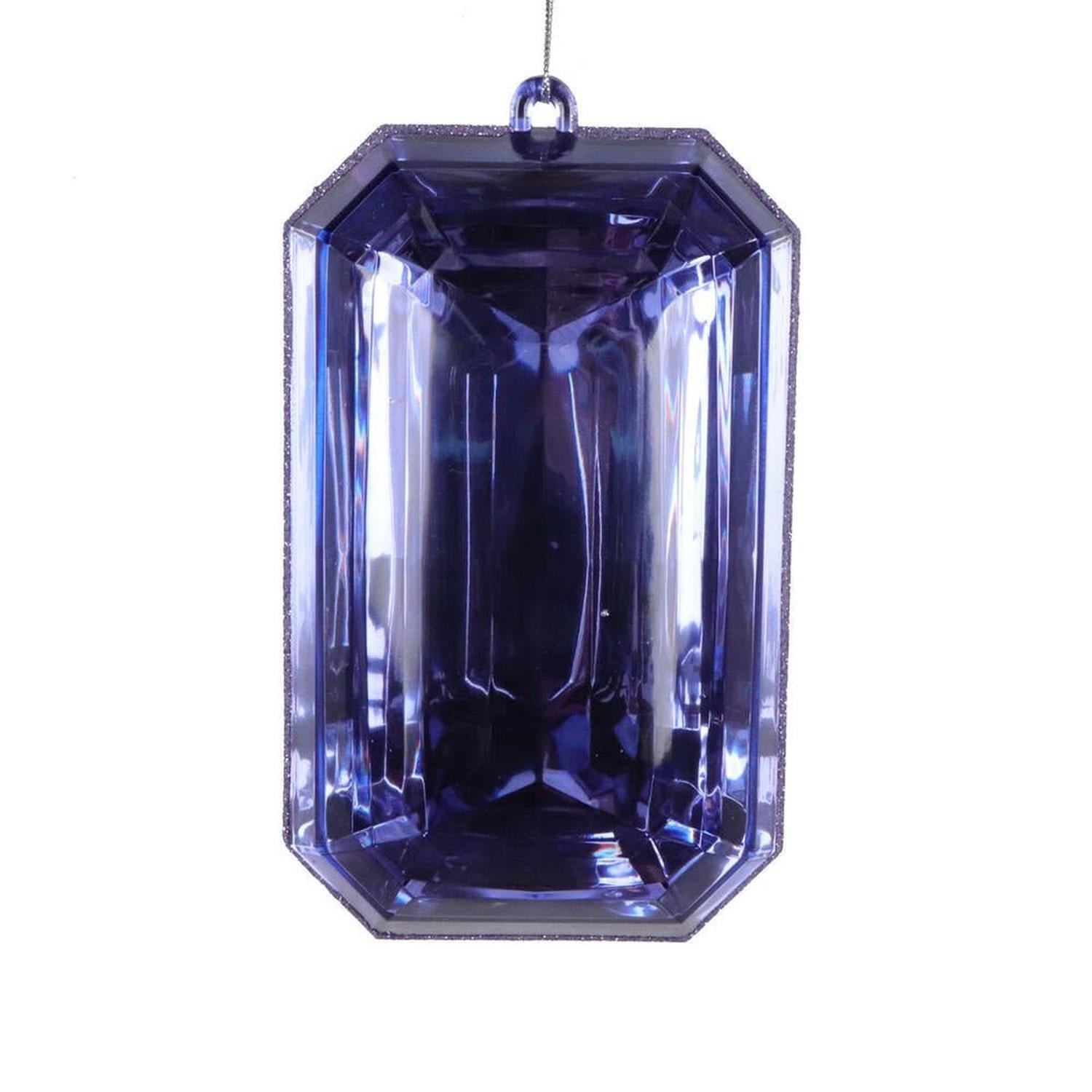 8in Acrylic Rectangle Jewel Ornament: Lavender (Set of 2)