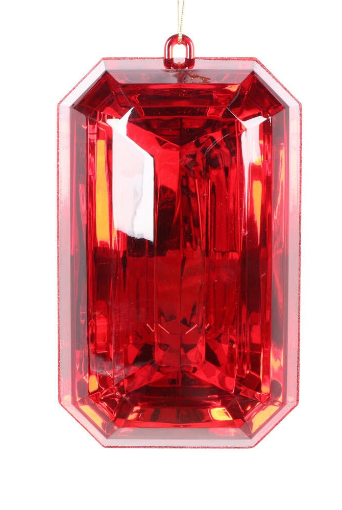 Shop For 8in Acrylic Rectangle Jewel Ornament: Red (Asst 2)