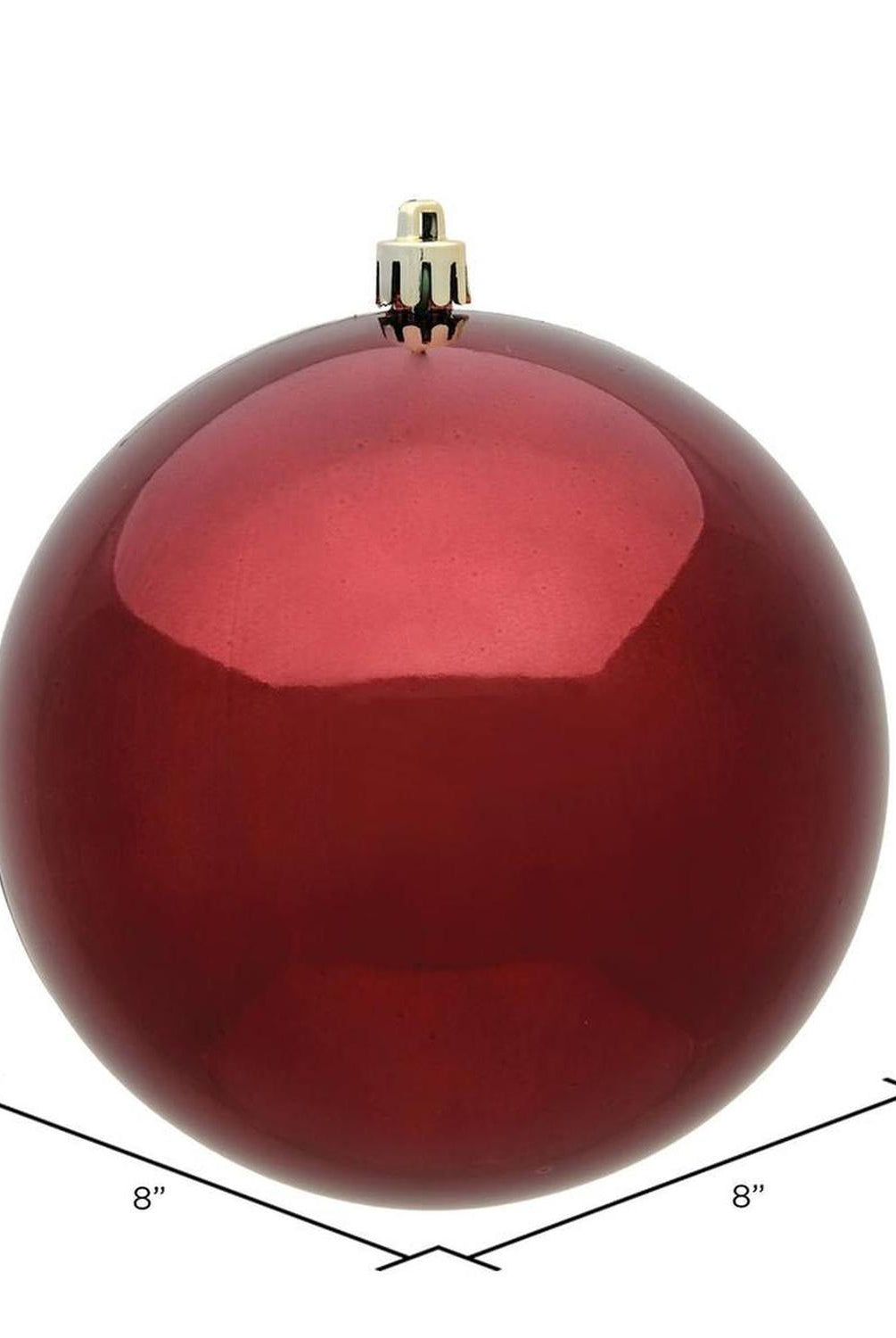 8in Burgundy Shiny Christmas Ball Ornament