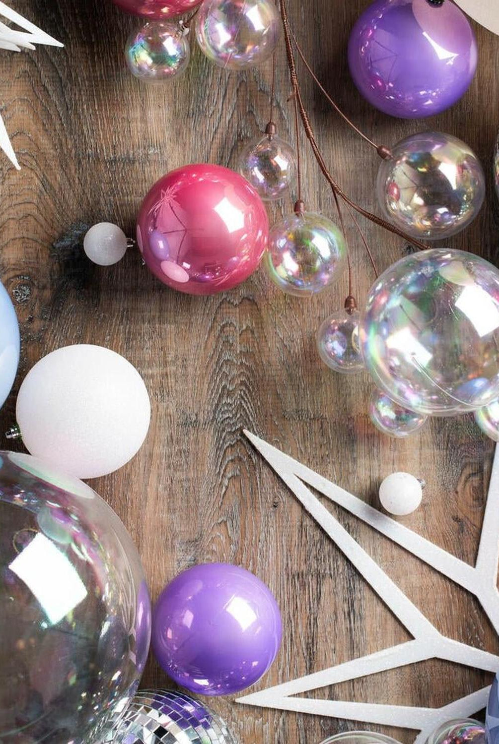 8in Periwinkle Pearl Christmas Ball Ornament