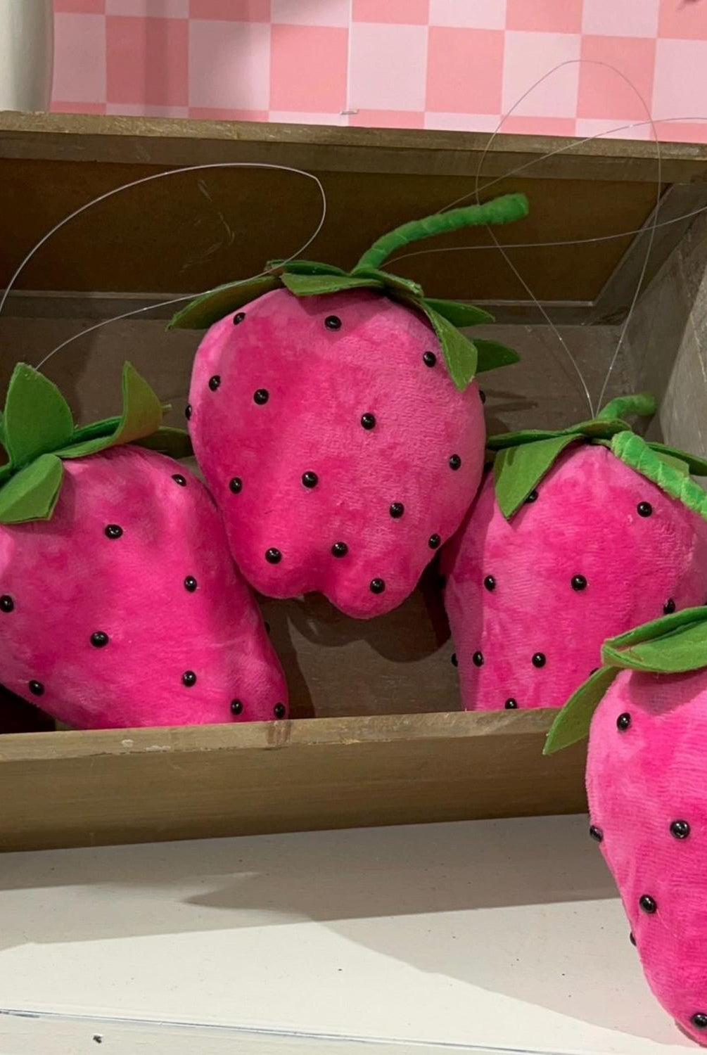 8in Plush Pink Strawberry Accent