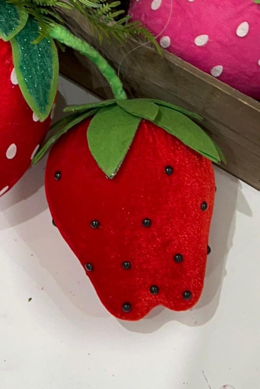 8in Plush Red Strawberry Accent