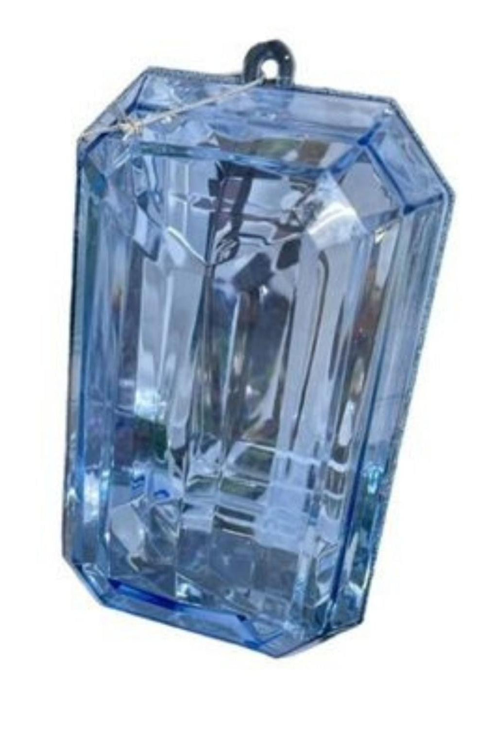 9" Acrylic Rectangle Jewel Ornament: Sapphire Blue