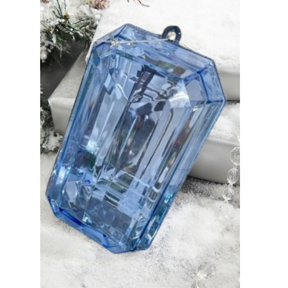 Shop For 9" Acrylic Rectangle Jewel Ornament: Sapphire Blue