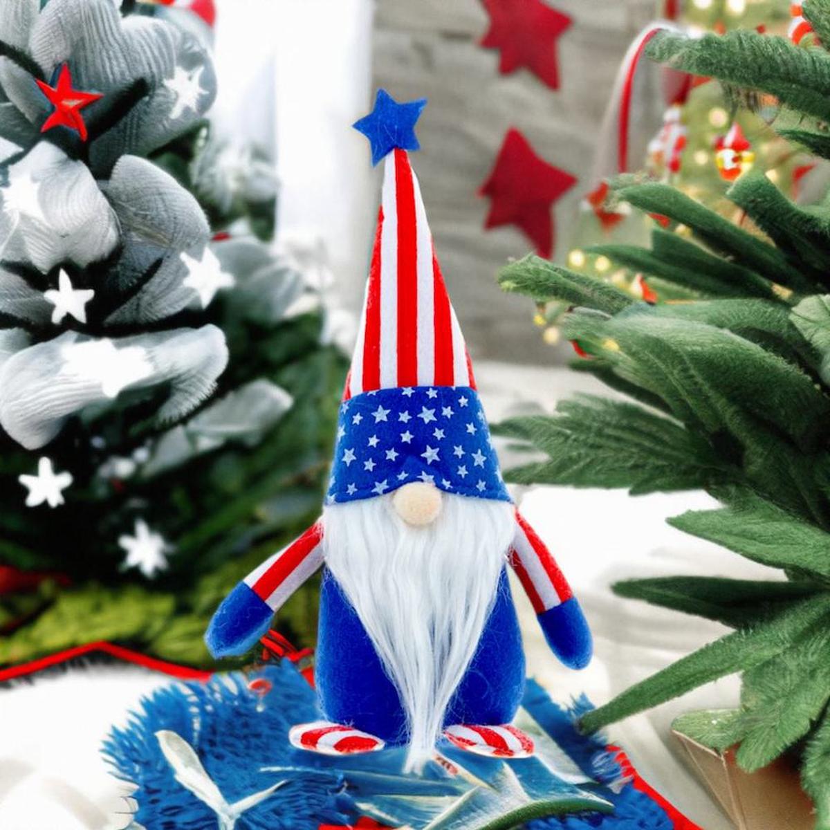 Shop For 9" American Flag Colored Plush Gnome