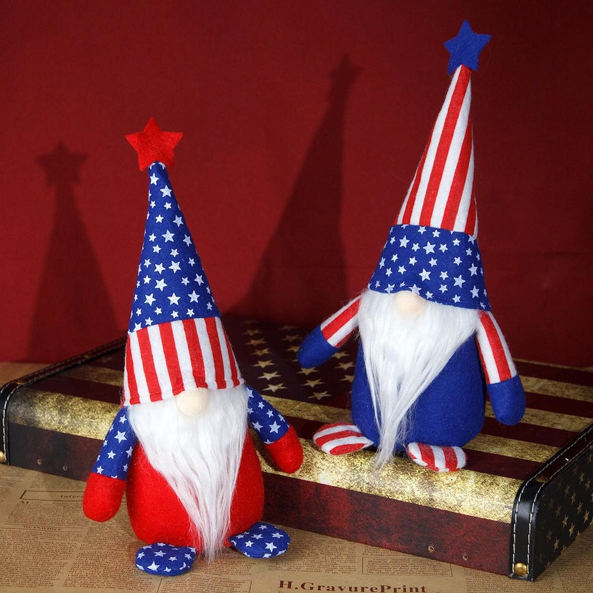 Shop For 9" American Flag Colored Plush Gnome