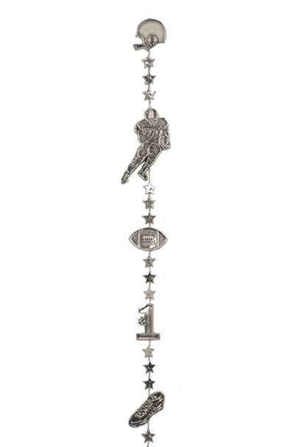 Shop For 9' Football Player Garland Metallic Silver