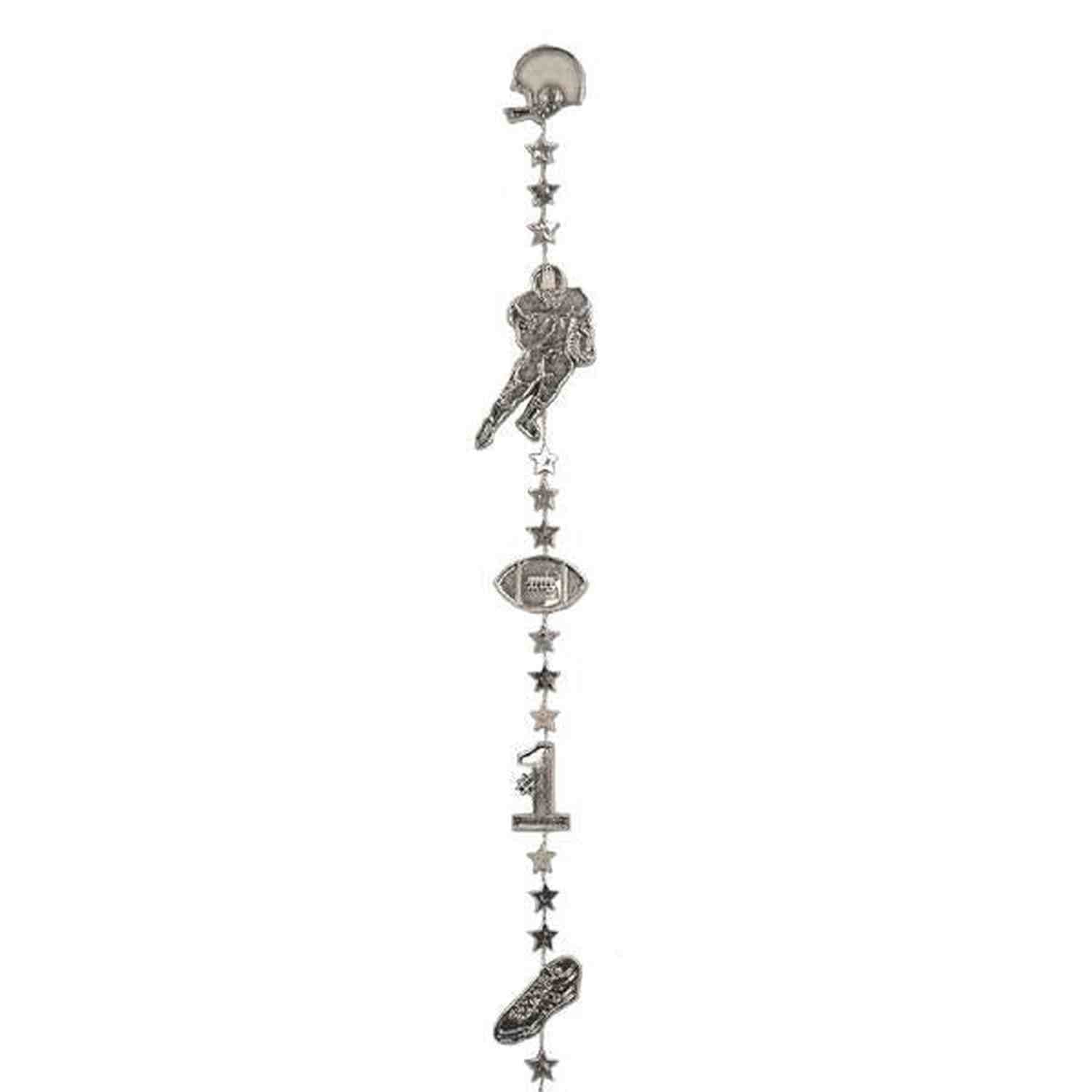Shop For 9' Football Player Garland Metallic Silver