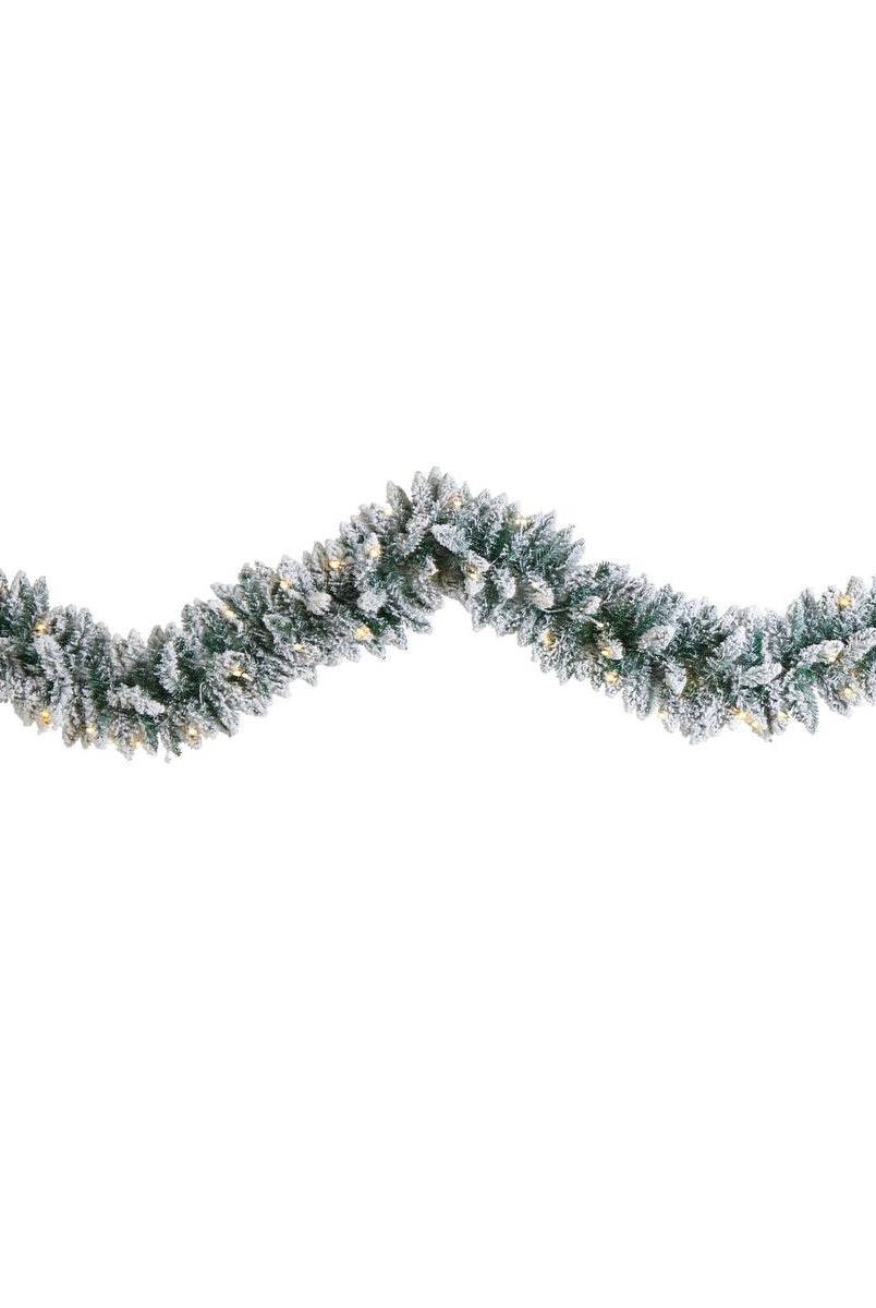 Shop For 9’ LED Flocked Artificial Christmas Garland
