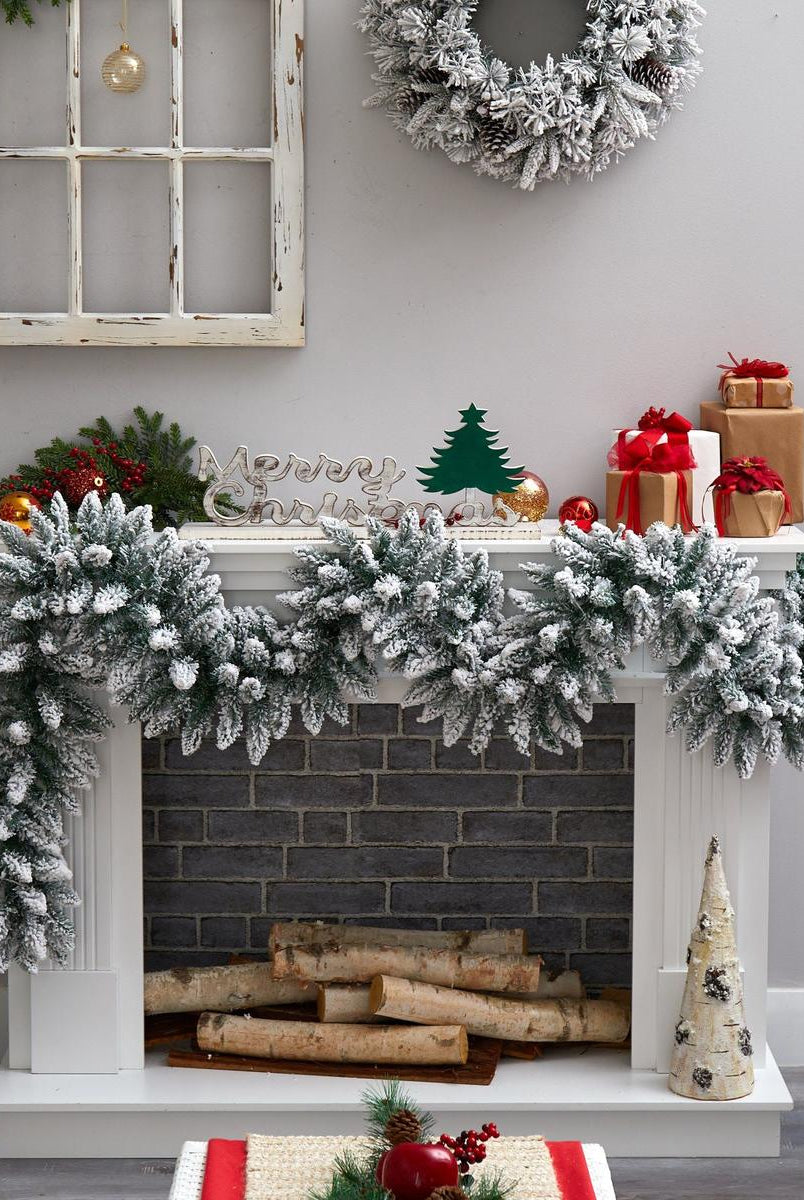 Shop For 9’ LED Flocked Artificial Christmas Garland