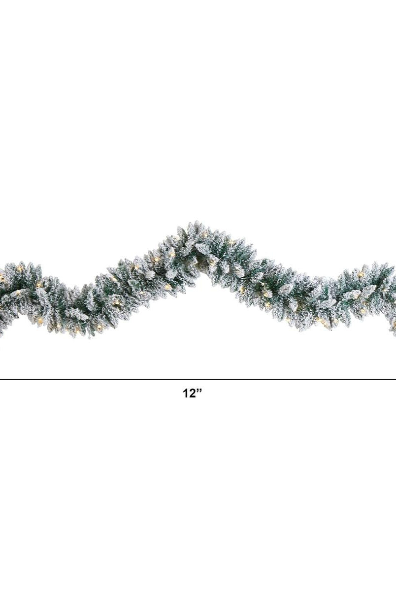 Shop For 9’ LED Flocked Artificial Christmas Garland