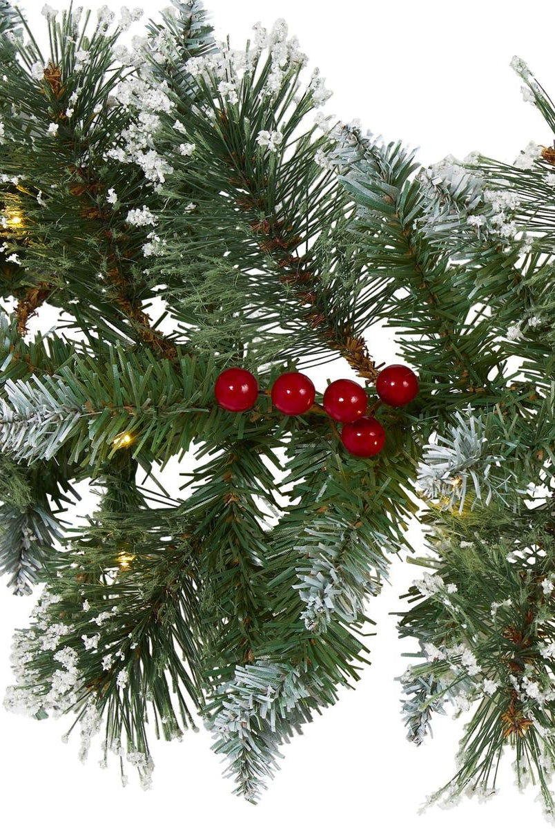 Shop For 9’ LED Frosted Swiss Pine Artificial Garland