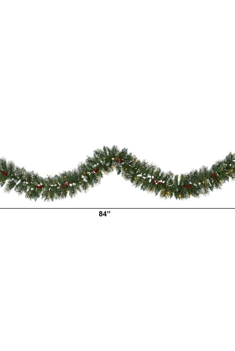 Shop For 9’ LED Frosted Swiss Pine Artificial Garland
