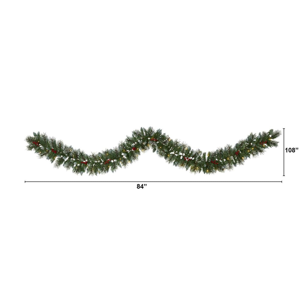 Shop For 9’ LED Frosted Swiss Pine Artificial Garland