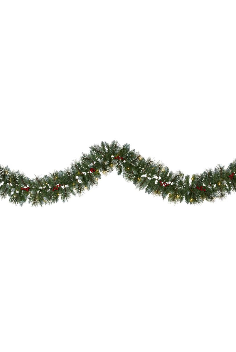 Shop For 9’ LED Frosted Swiss Pine Artificial Garland