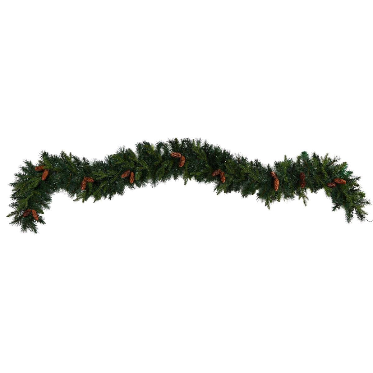 Shop For 9' LED Mixed Pines and Pinecones Garland