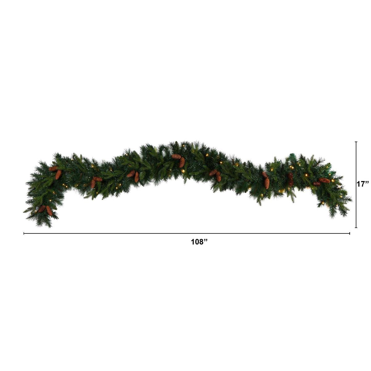 Shop For 9' LED Mixed Pines and Pinecones Garland