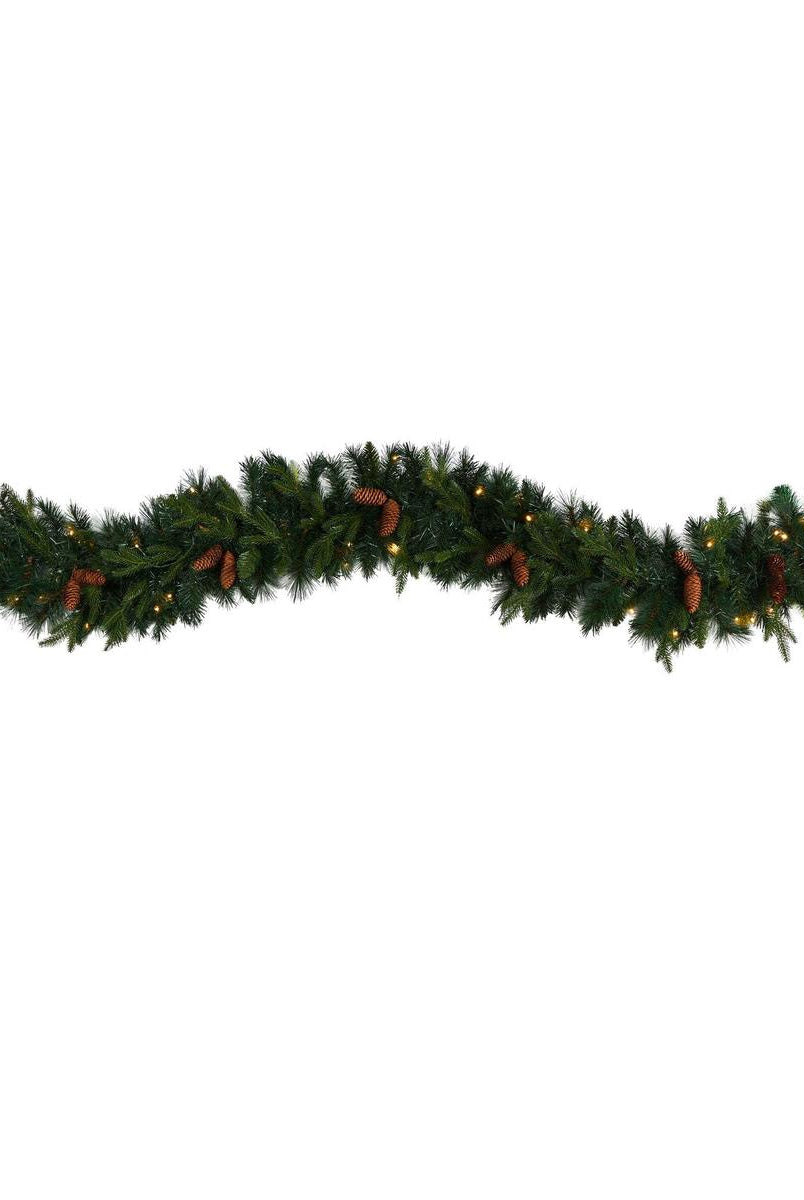 Shop For 9' LED Mixed Pines and Pinecones Garland