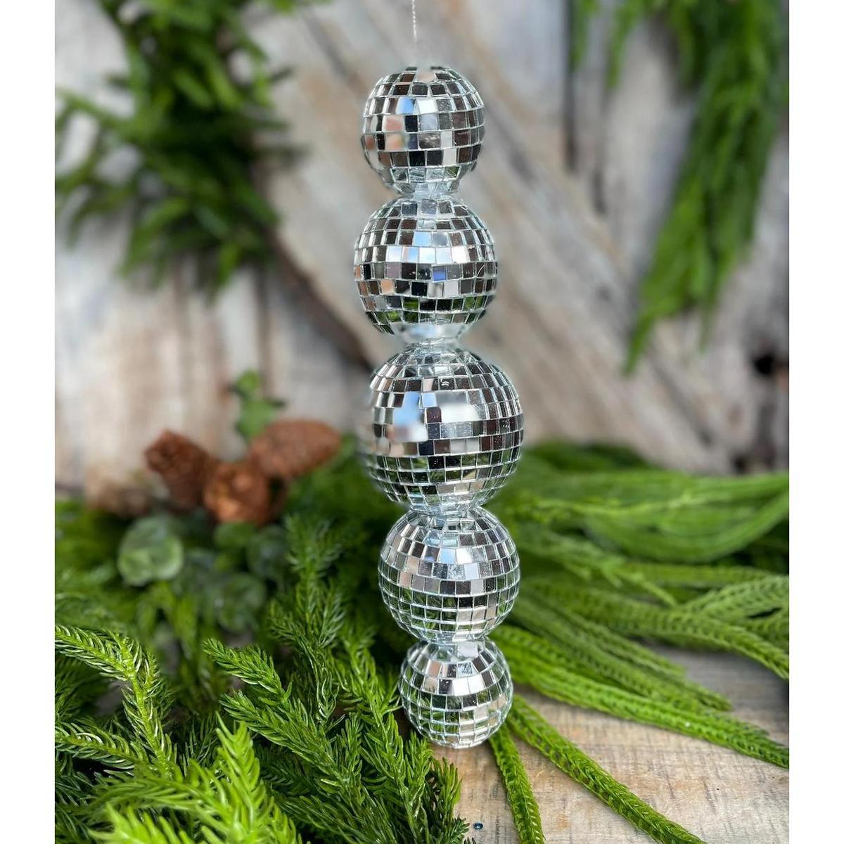 Shop For 9" Multi Mirror Ball Ornament: Silver