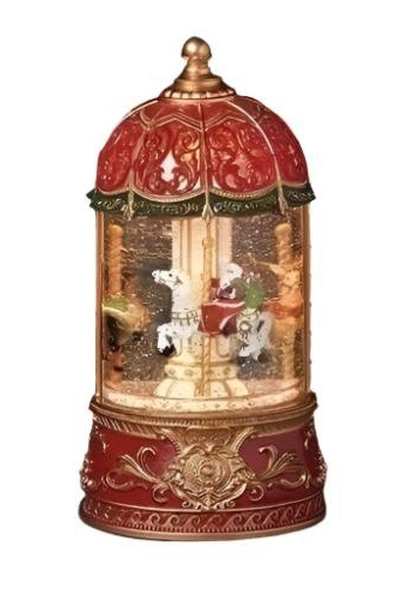 Shop For 9" Musical LED Santa Carousel Swirl