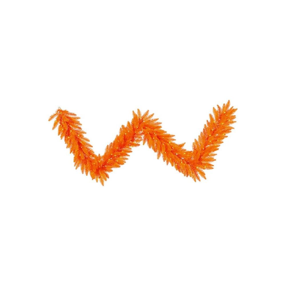 Shop For 9' Orange Fir Garland, Dura - Lit LED lights